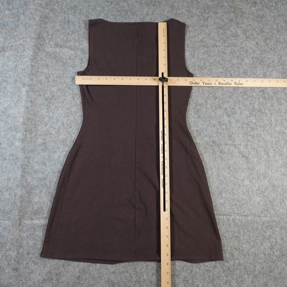 Reformation Dress Womens Small Nataly Mini Boat Neck Brown Knit Bodycon - Picture 8 of 11